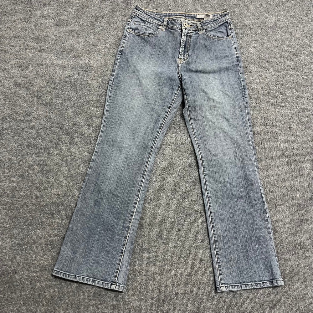 Chico's Jeans Womens Size 0.5 Short Blue Platinum Straight Leg Stretch Denim
